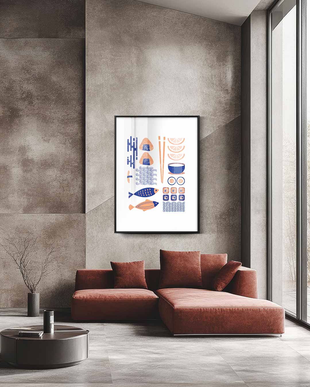 Japanse Culinaire Vormgeving – staande wandkunst voor woonkamer of interieur