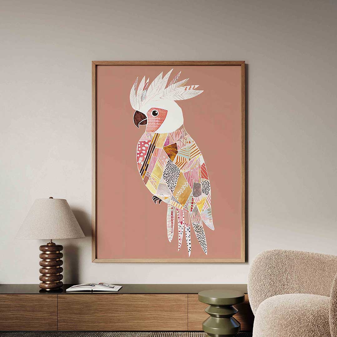 Papegaai met patronen – dieren poster in staand formaat