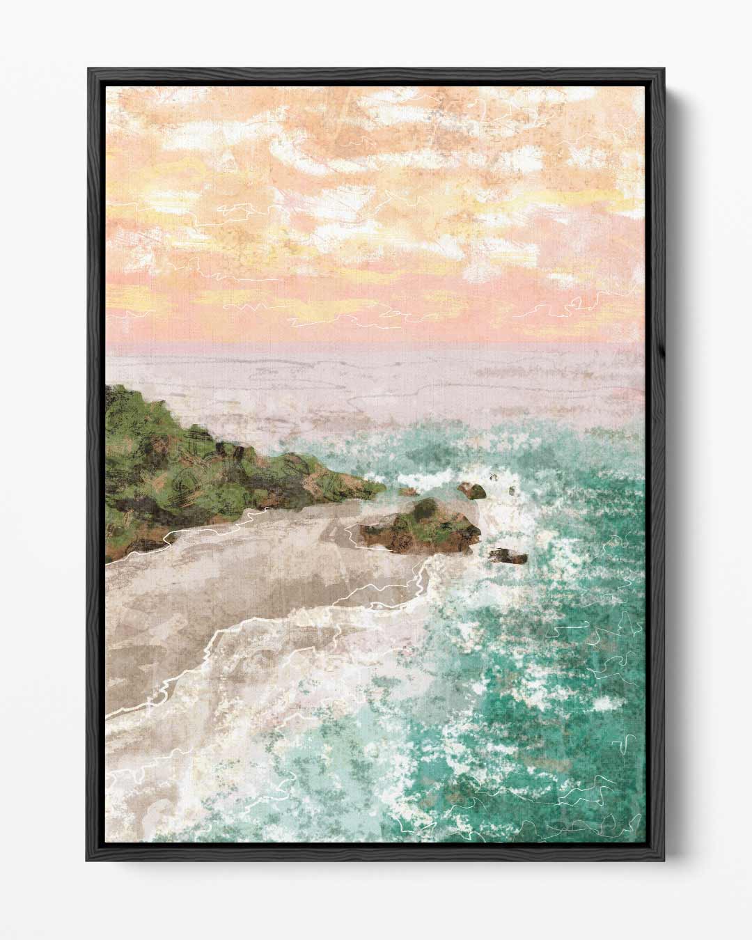 Zonsondergang aan de Kust – portret kunstwerk als wanddecoratie