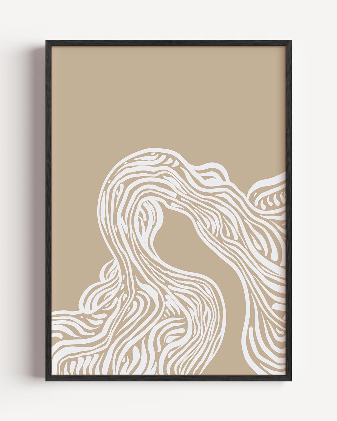 Natuurlijke Elegantie Golvende Print – abstracte portret poster als wanddecoratie