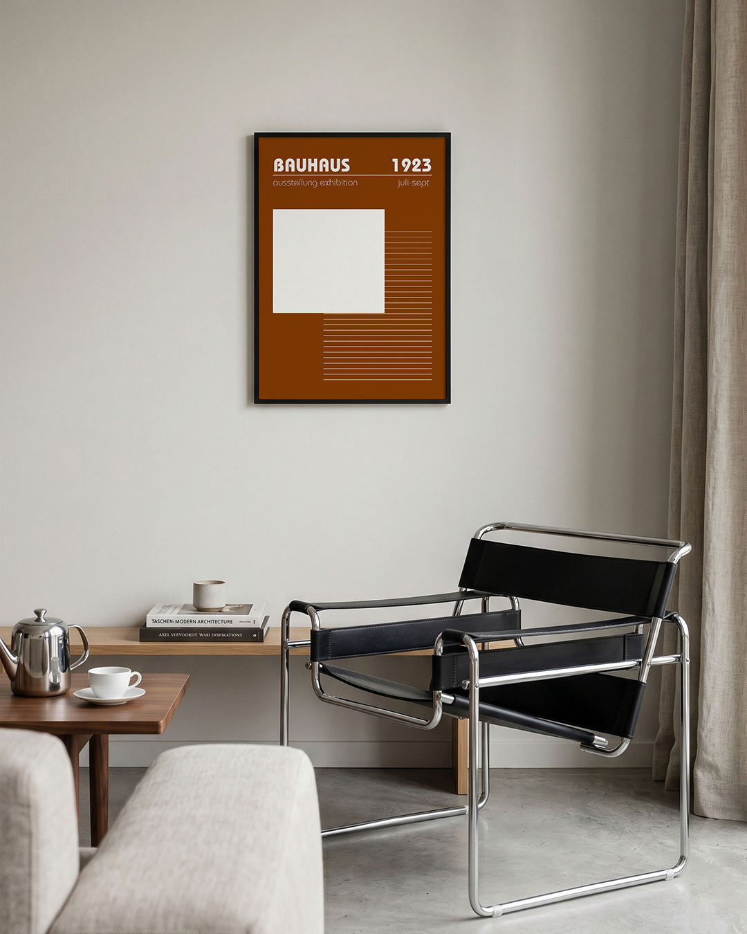 Lijnen en vlaken – geometrische Bauhaus poster in staand formaat