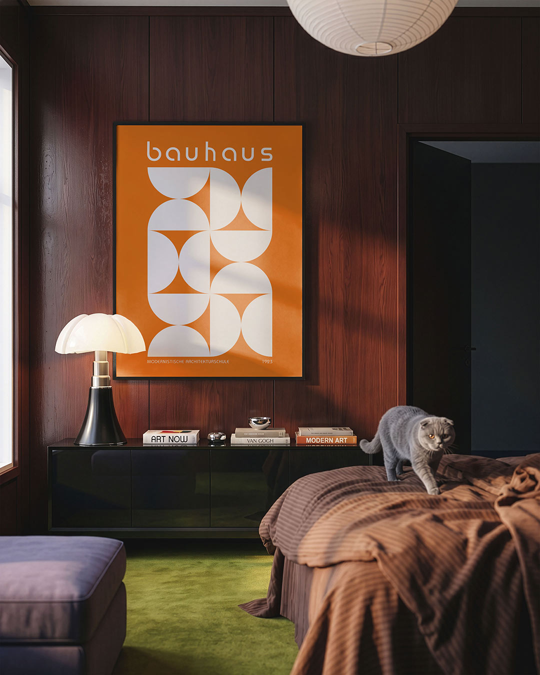 Vormritme en kleur – geometrische Bauhaus poster in staand formaat