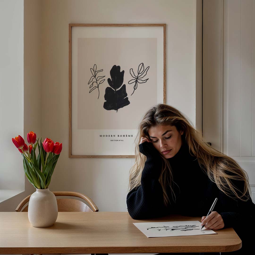 Pure Boho Bladeren – staande muurposter met boheme uitstraling
