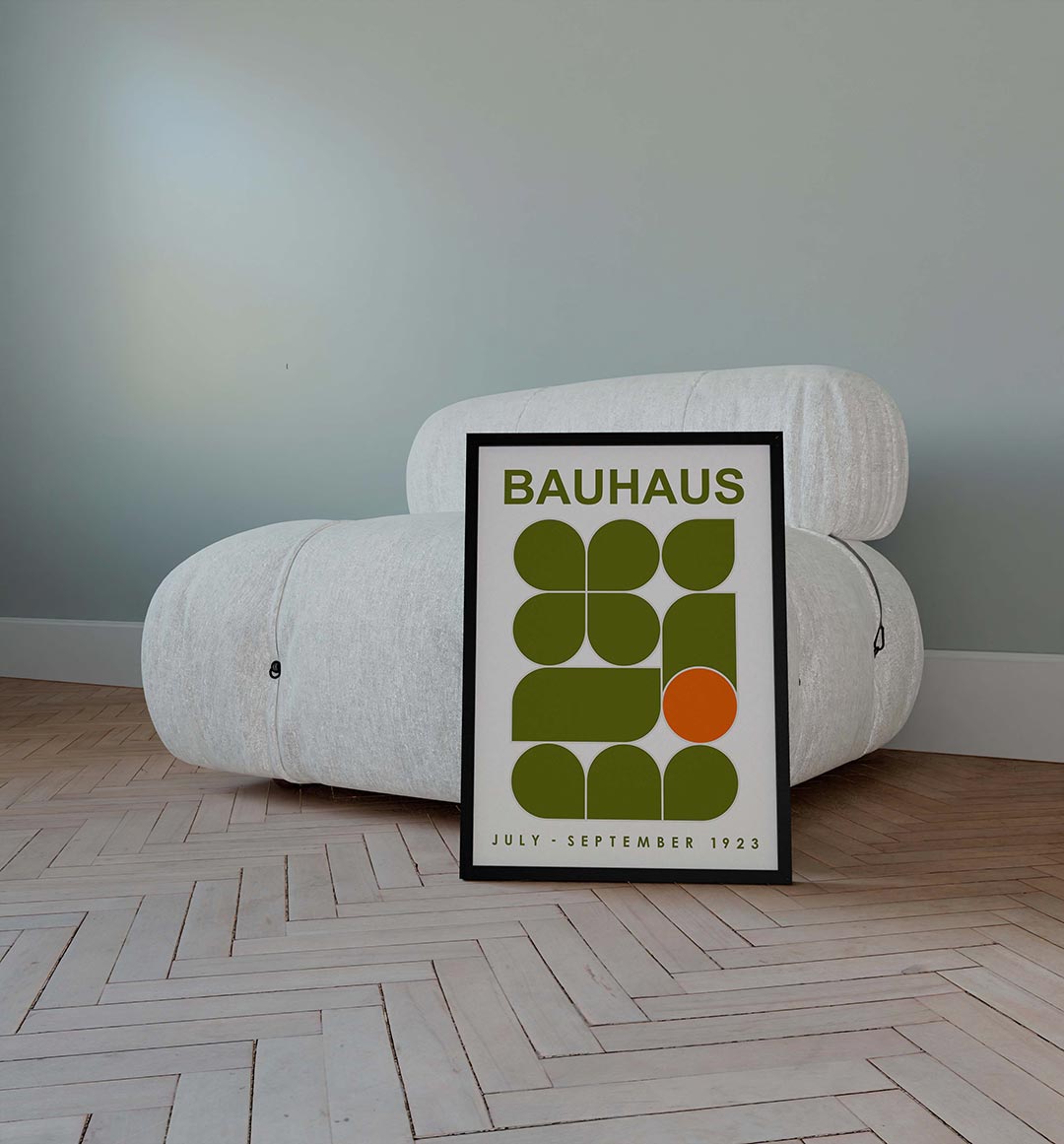 Vorm en kleur – geometrische poster in Bauhaus-stijl van WallArtistic
