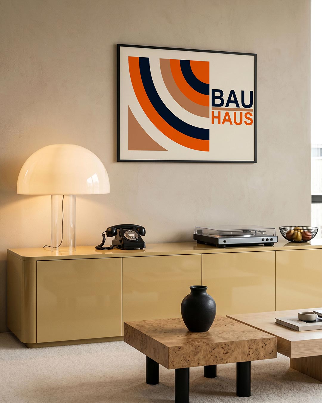 Kleurvlakken en lijnen – moderne Bauhaus wandkunst als poster