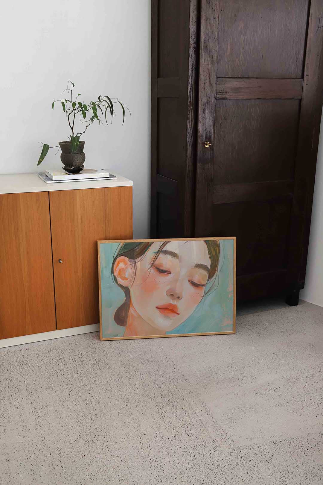 Portret van vrouw – hedendaagse illustratie als liggende poster