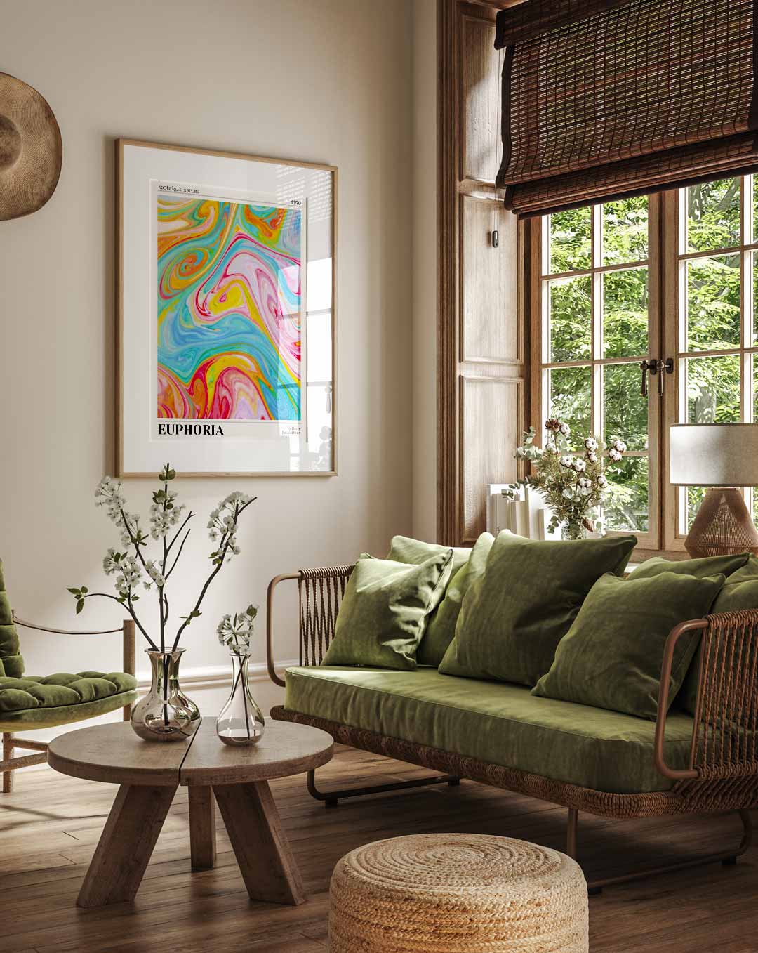 Vibrante Nostalgie – staande muurposter met Popart uitstraling