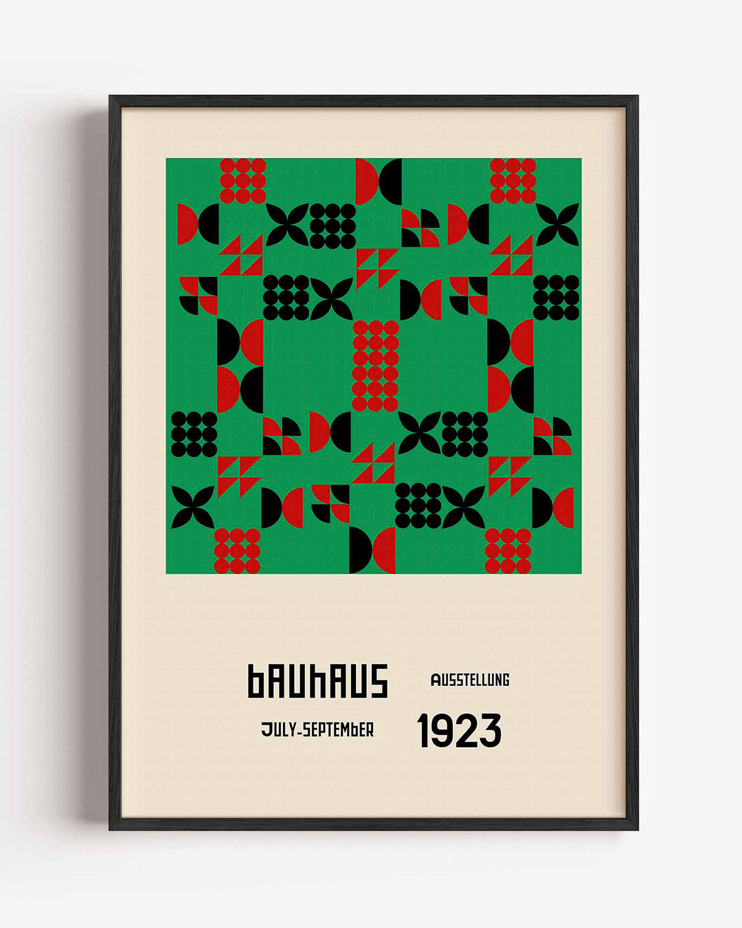 Vormritme en kleur – staande Bauhaus poster als wanddecoratie