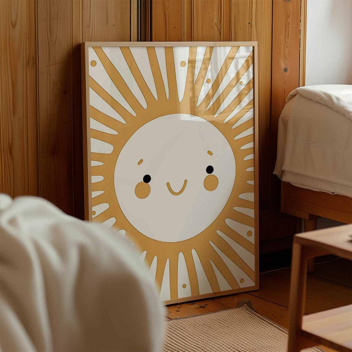 Zonnige Glimlach – staande muurposter voor de kinderkamer