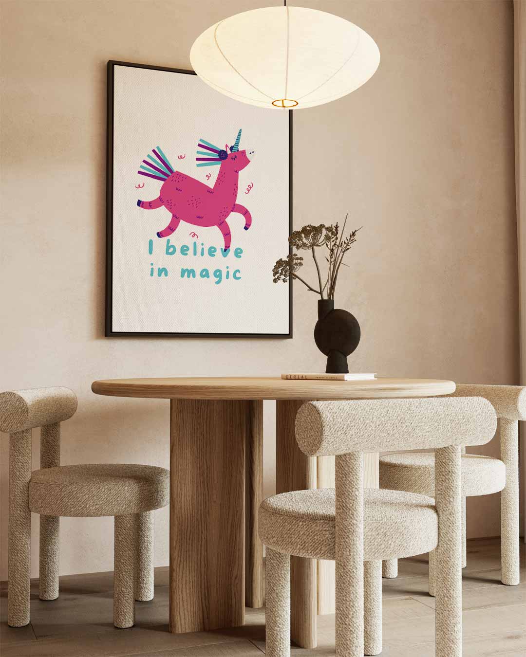 Magische Eenhoorn Illustratie – staand kunstwerk voor modern interieur