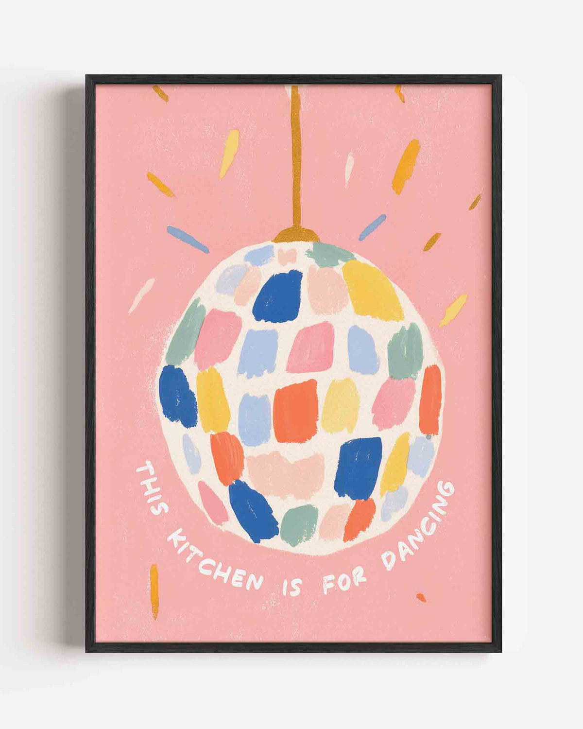 Gekleurde discobal – keuken portret poster als wanddecoratie