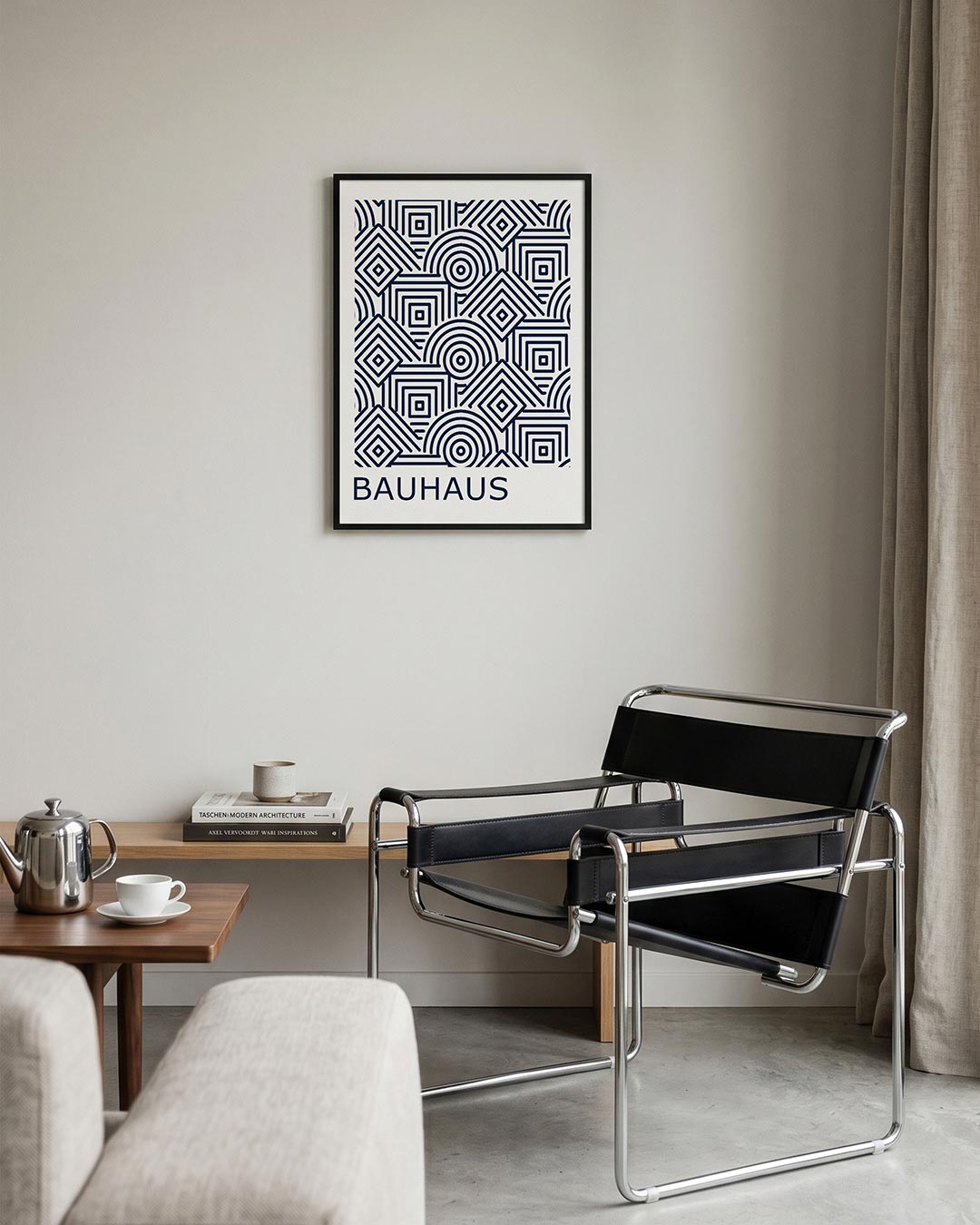 Lijnen en patronen – geometrische Bauhaus poster in staand formaat