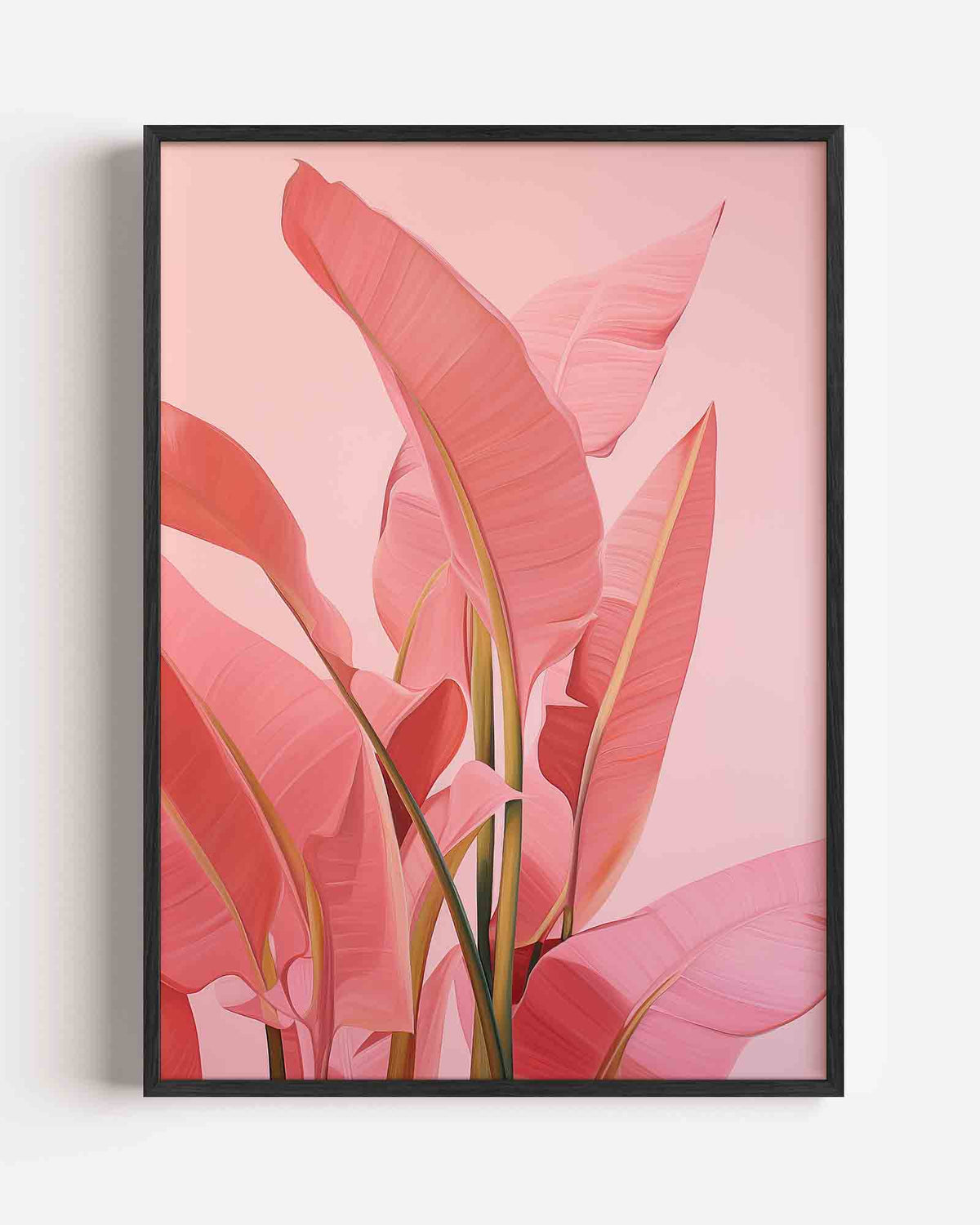 Roze bladeren – jungle portret poster als wanddecoratie