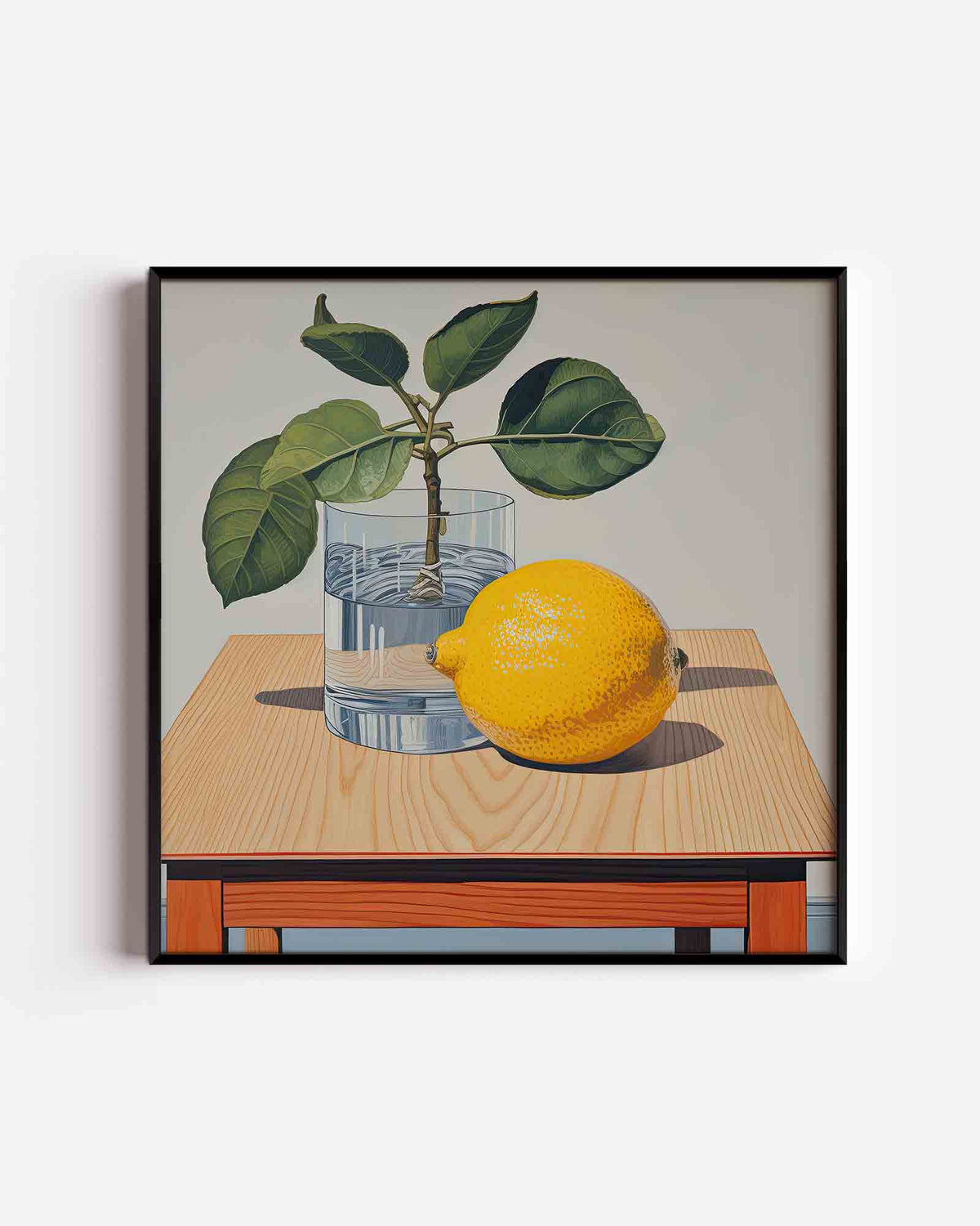 Citroen en plant – kleurrijke illustratie poster als wanddecoratie