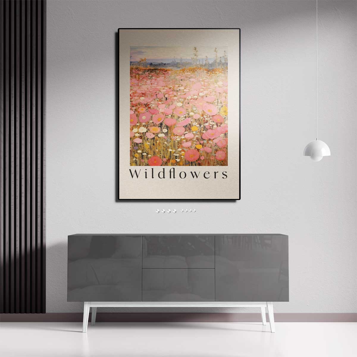 Velden vol Wilde Bloemen – staand kunstwerk voor modern interieur