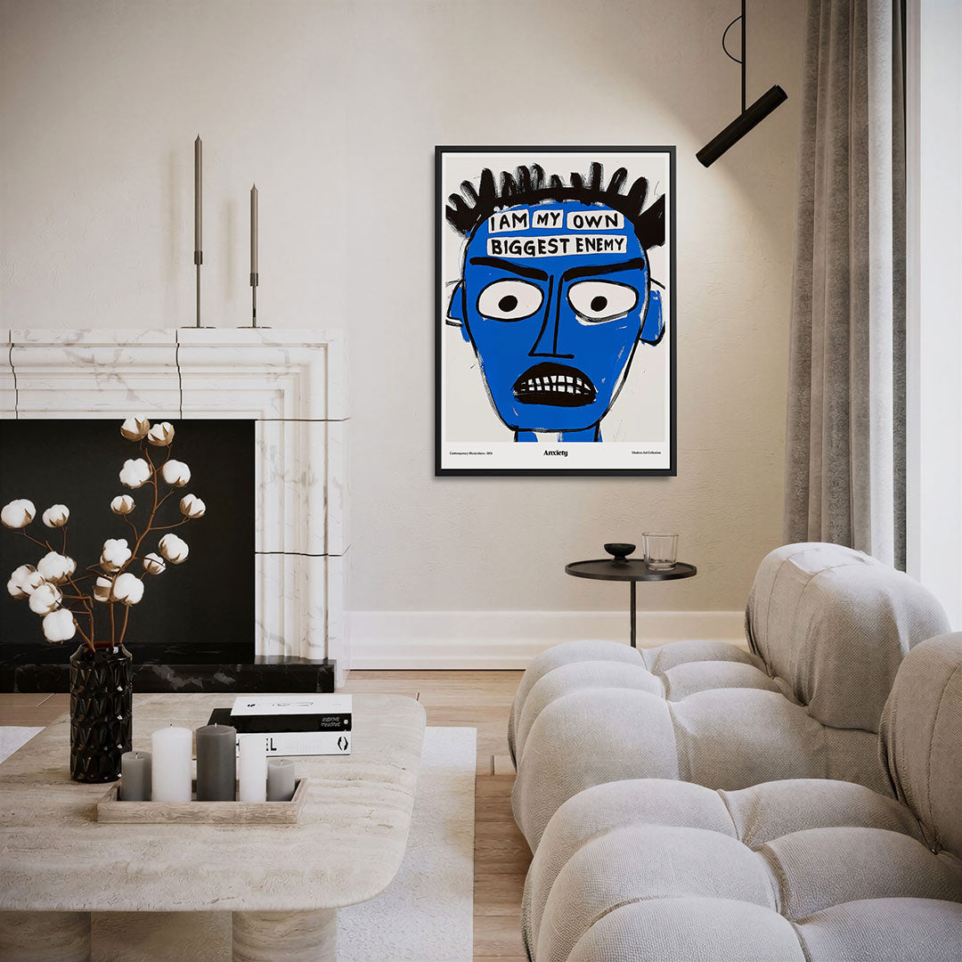 Gezichtsuitdrukking – moderne staande wandkunst