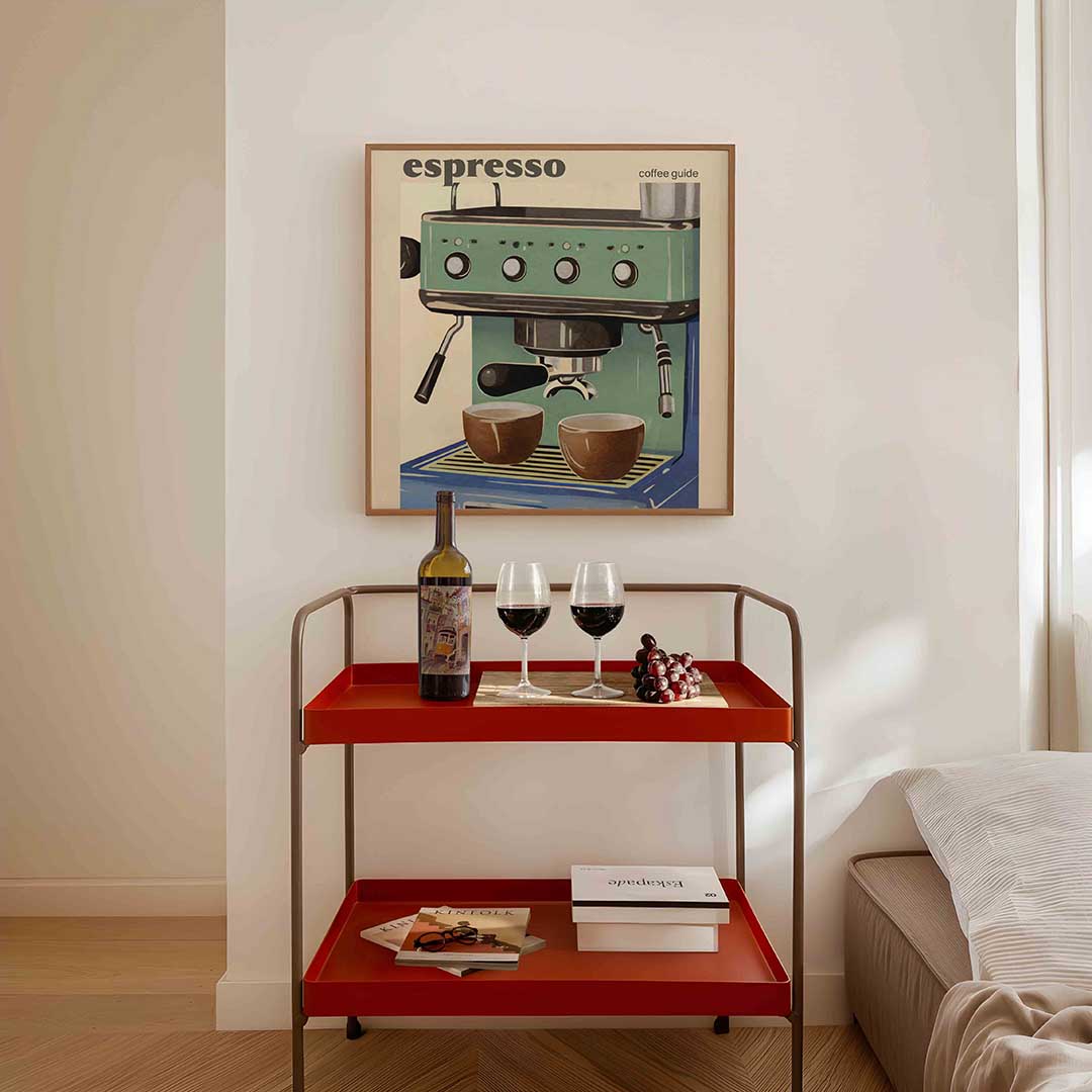 Espresso machine – vierkante keuken wanddecoratie van WallArtistic