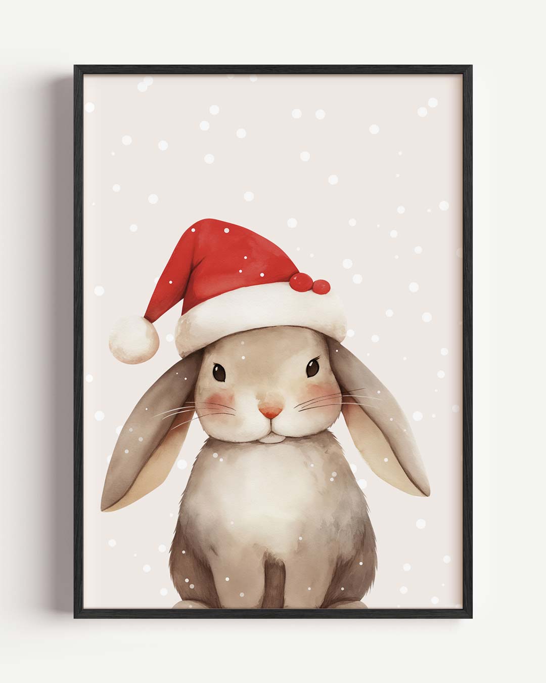 Kerstkonijn – kids portret poster als wanddecoratie