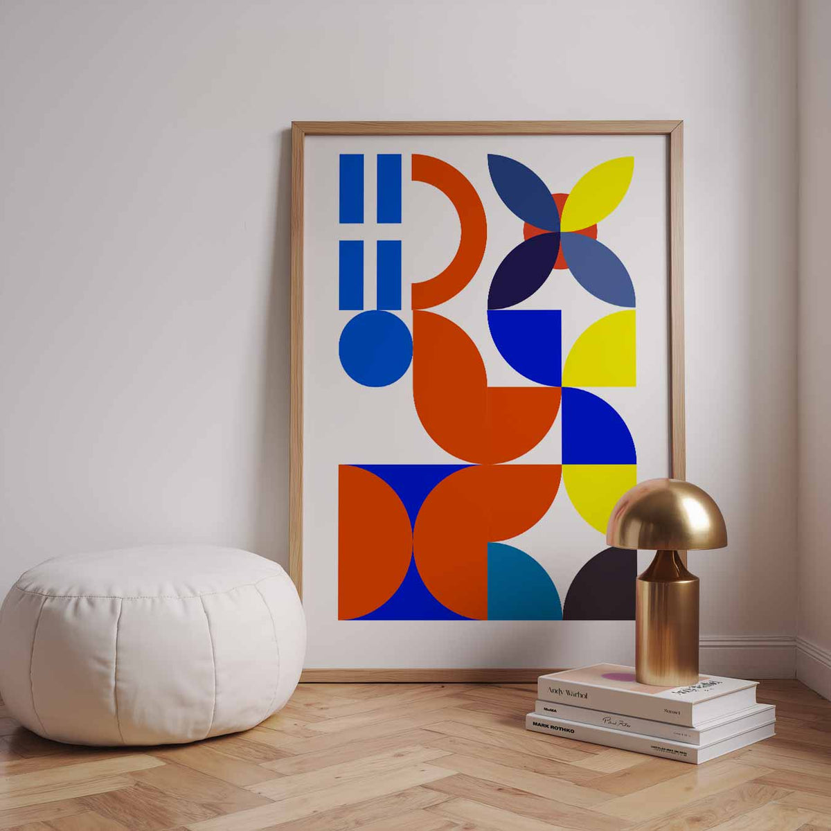 Kleurrijke Geometrische Kunstposter – dieren poster in staand formaat