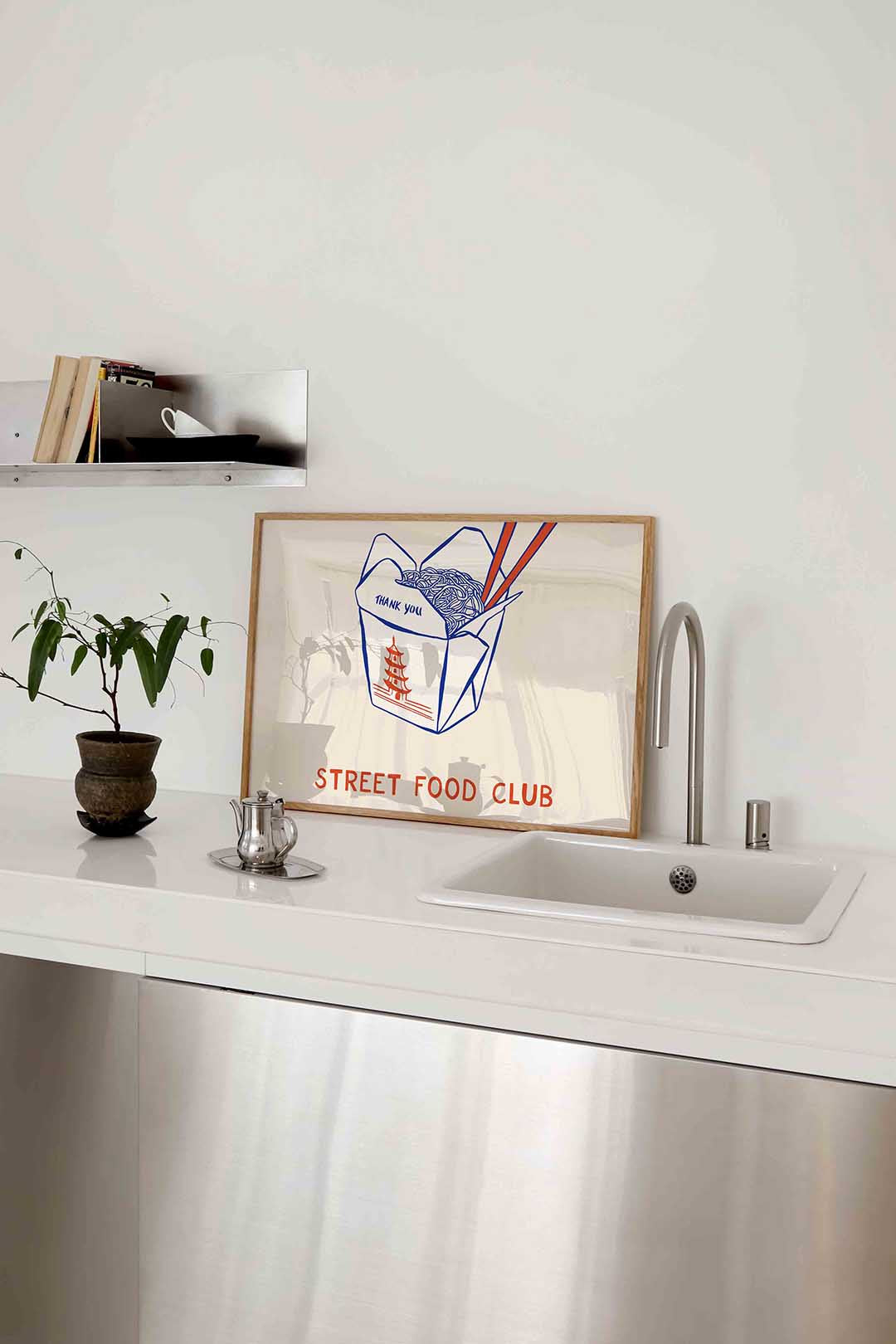 Noodle box illustratie – keukenposter in liggend formaat