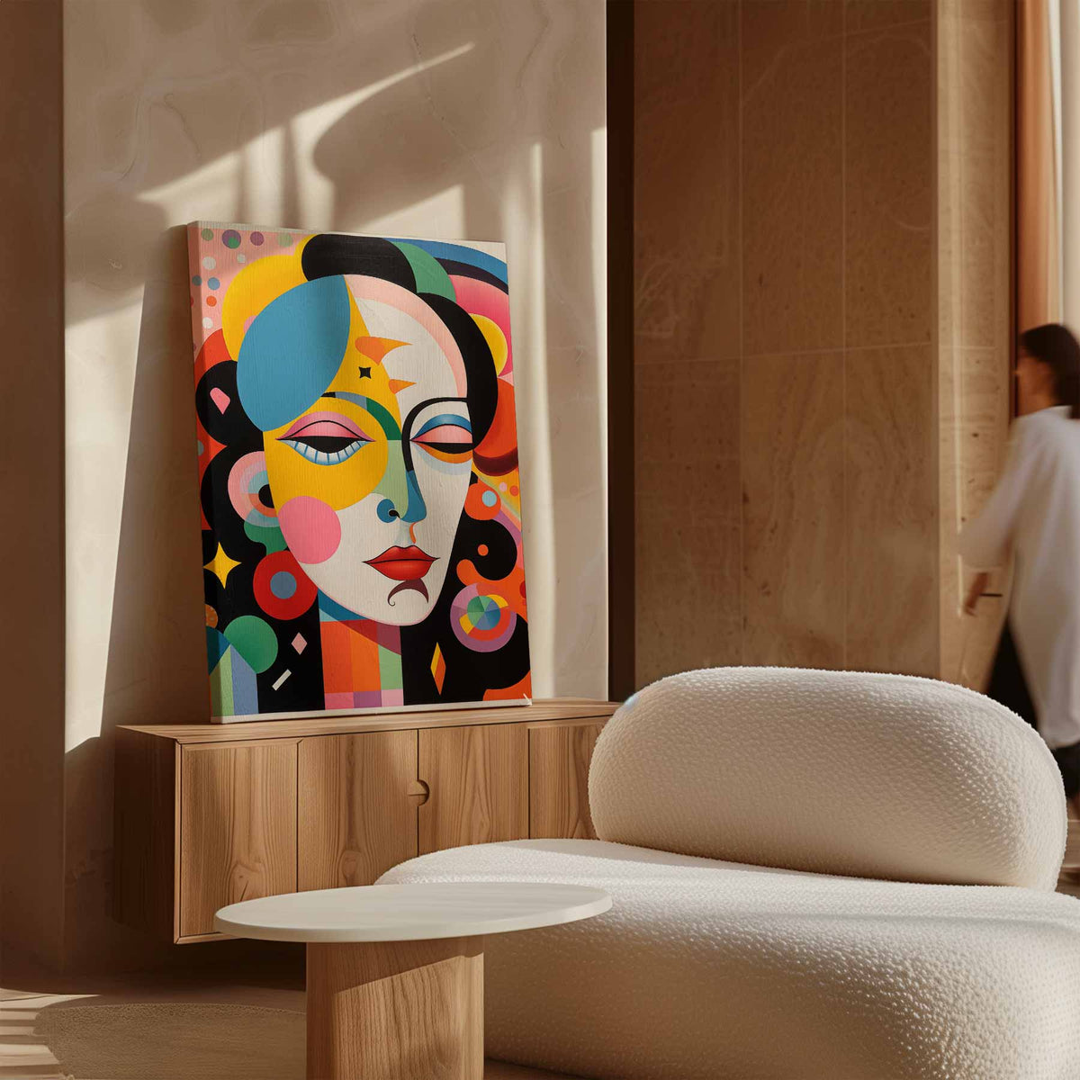 Kleurrijke Dromenportret – modern portret kunstwerk van WallArtistic