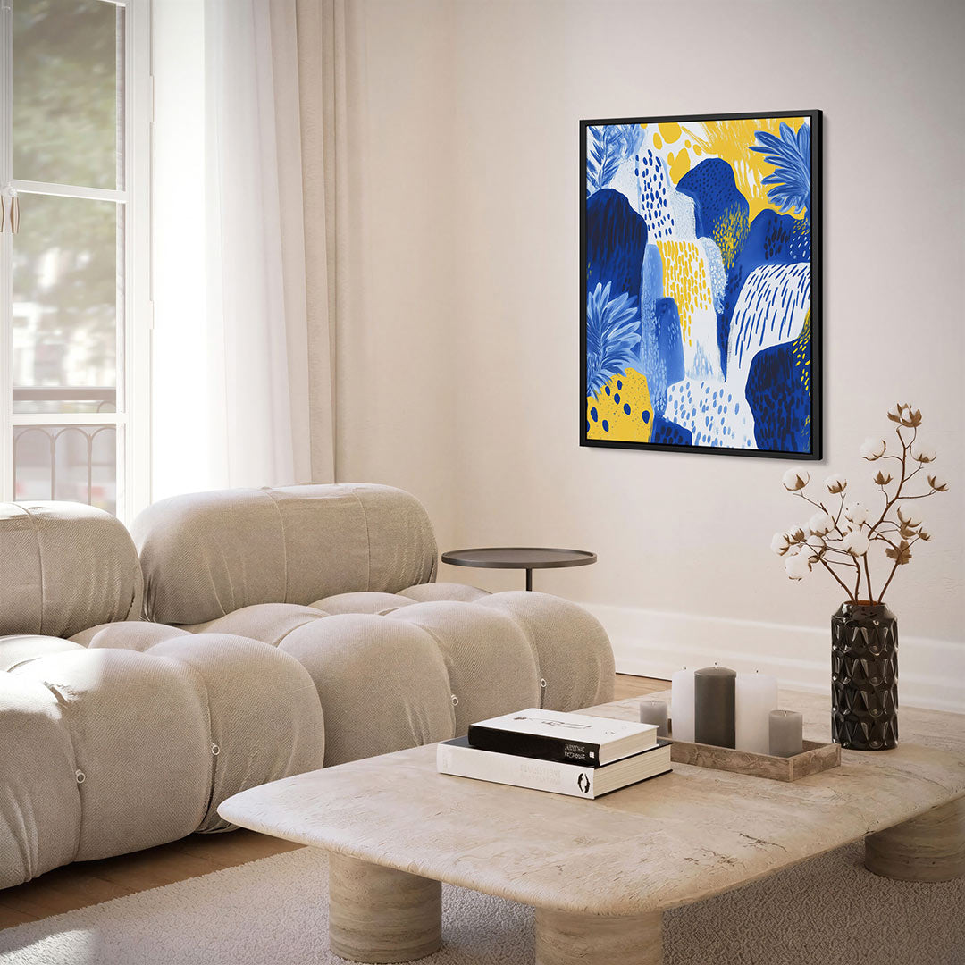 Dynamische kleurencompositie – kunstwerk als stijlvolle wanddecoratie