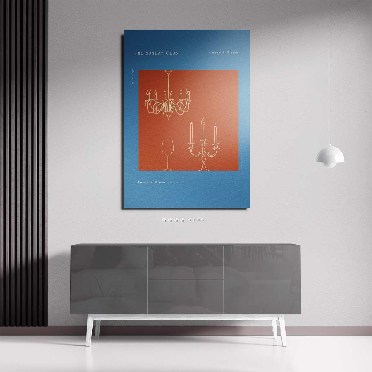 The Sunday Club Wanddecoratie – staande wandkunst voor woonkamer of interieur