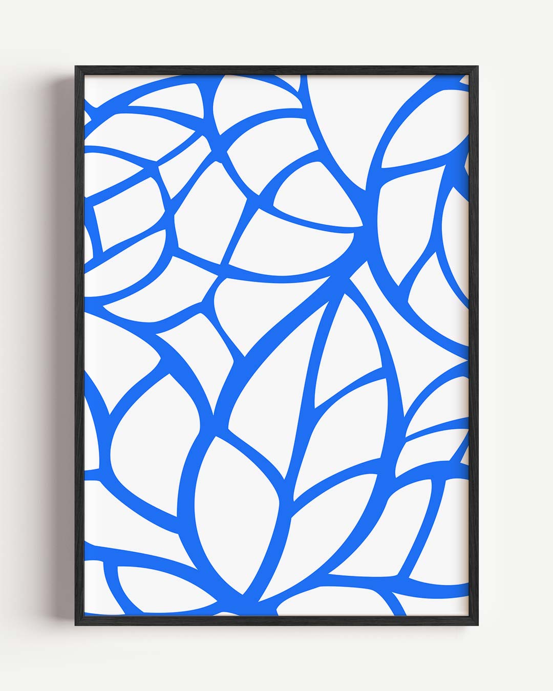 Moderne Blauw-Witte Abstracte – kleurrijke abstracte portret poster als wanddecoratie