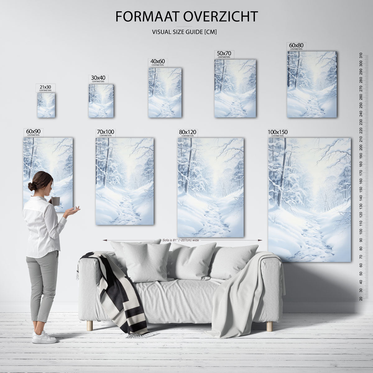 Sneeuwlandschap – staande muurposter voor kerst