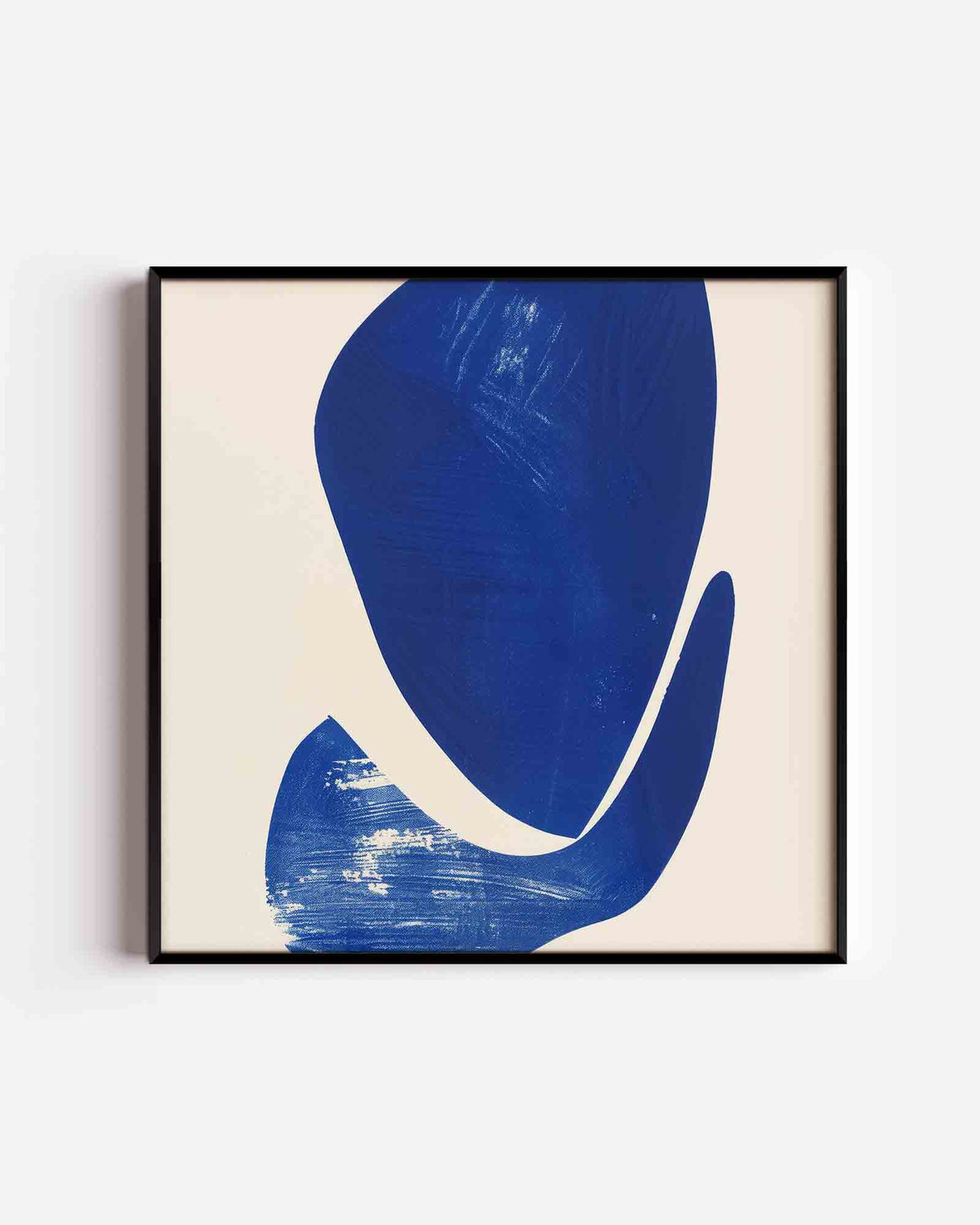 Abstracte blauwe vormen – design vierkante poster als wanddecoratie