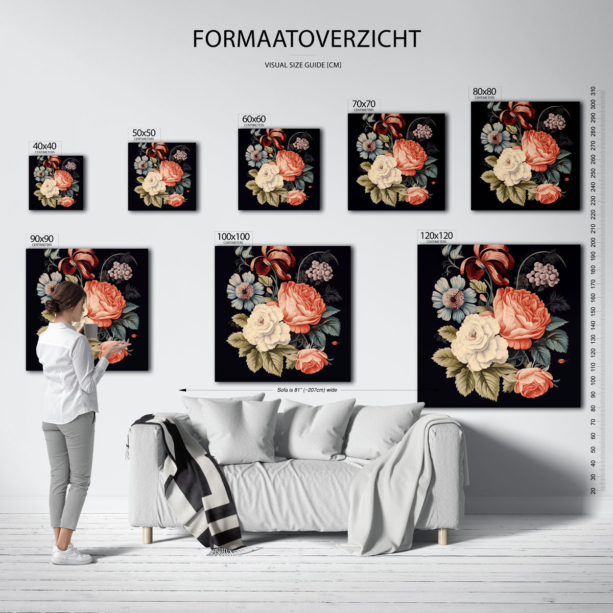 Bloemenpracht – vierkante muurposter met bloemen