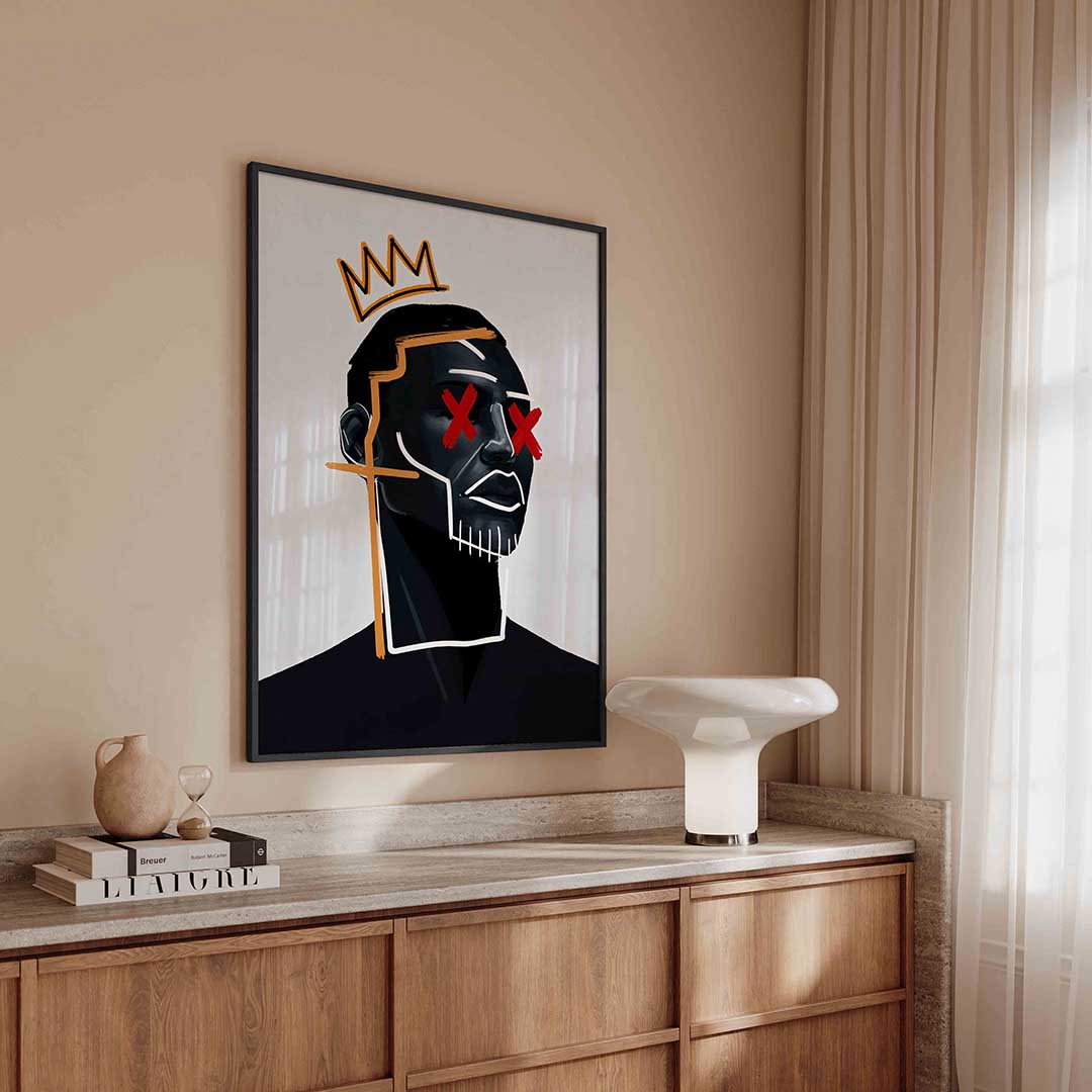 Portret met kroon – urban poster in staand formaat