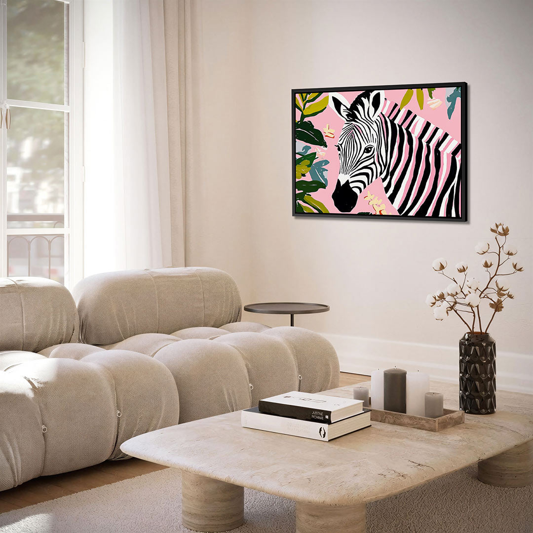 Zebra en bladeren – alternatieve weergave van het kunstwerk