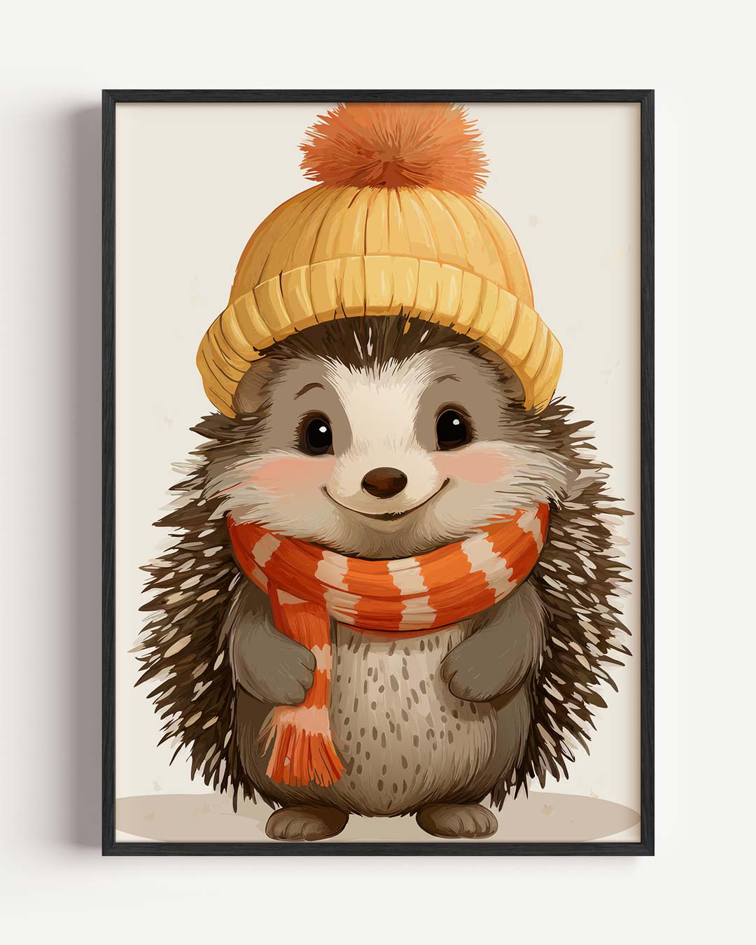 Schattige Egel Winterposter – kids portret poster als wanddecoratie
