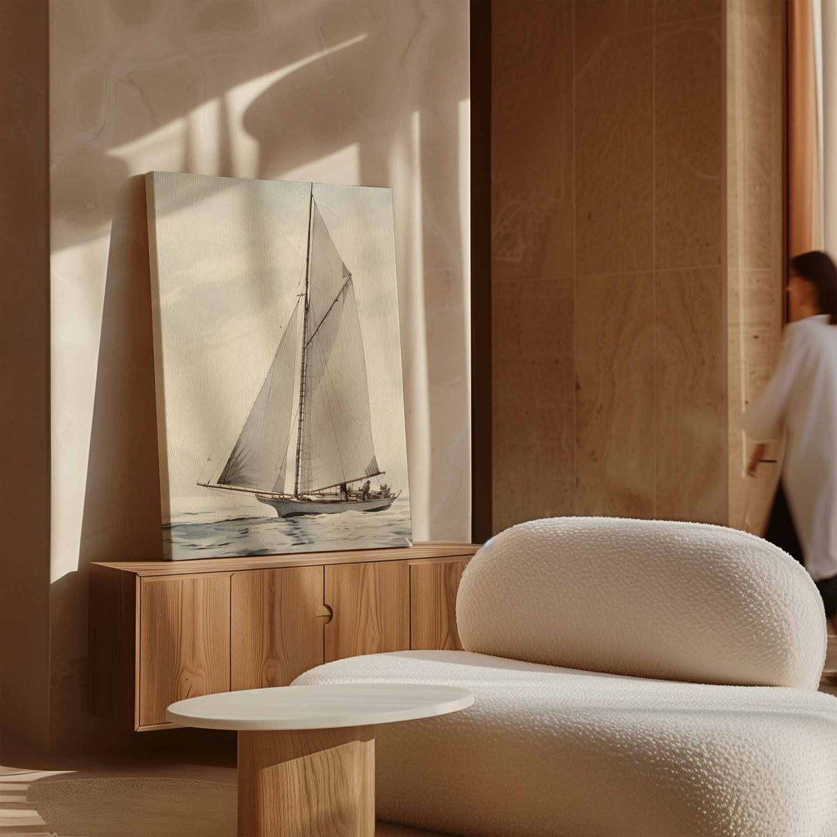Zeilavontuur op open water – staande wandkunst voor woonkamer of interieur