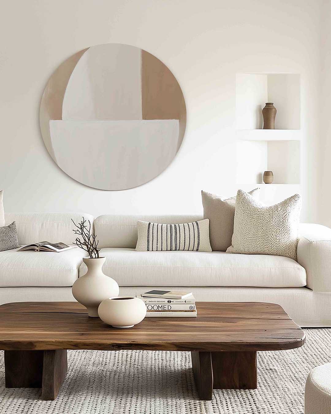 Abstracte vormen – muurcirkel met kleur en vormen voor aan de muur