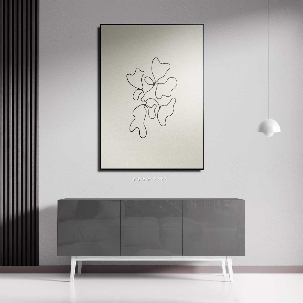 Organische Lijnenspel – dibond kunstwerk als wanddecoratie