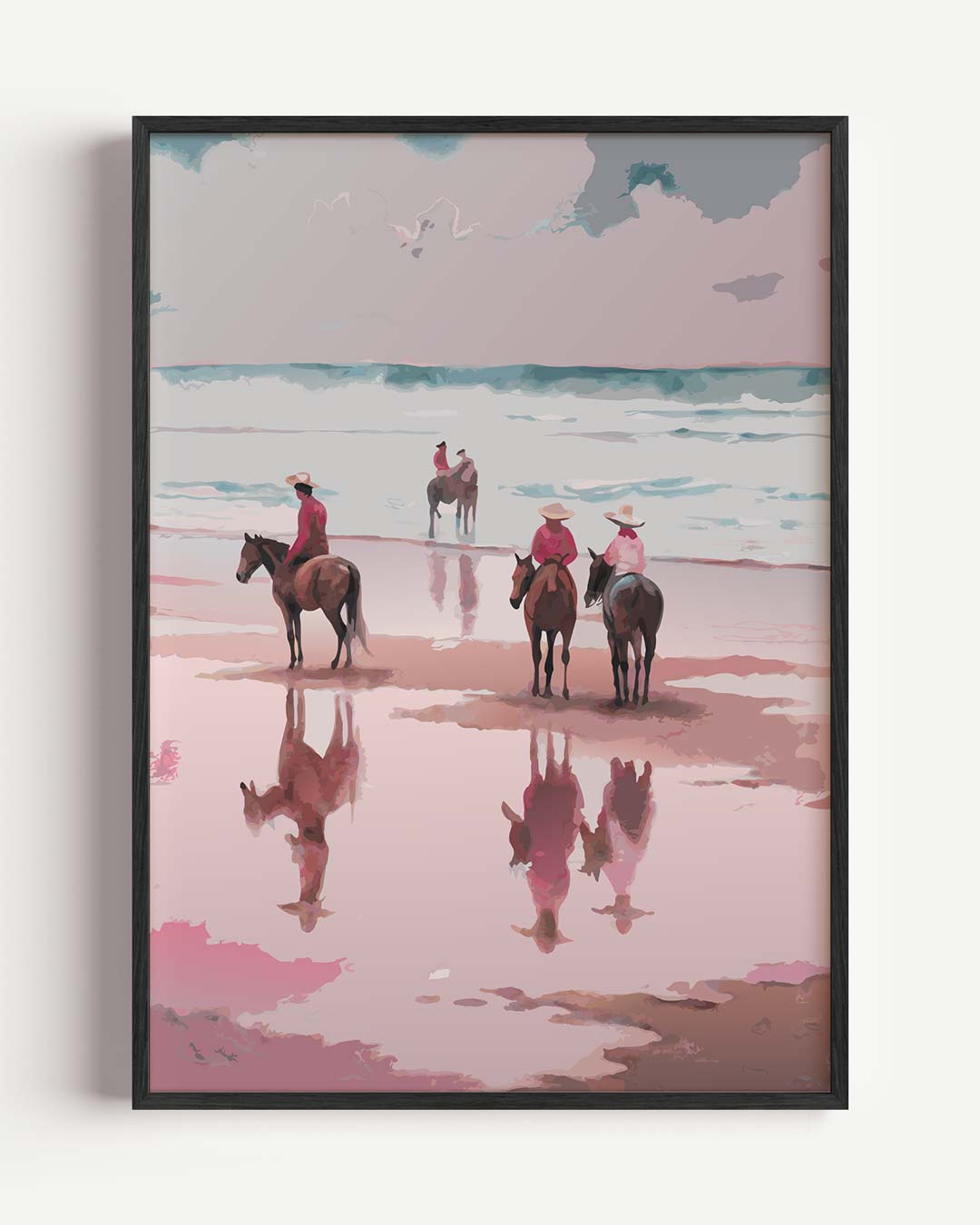 Strandpaarden Wanddecoratie – paas portret poster als wanddecoratie