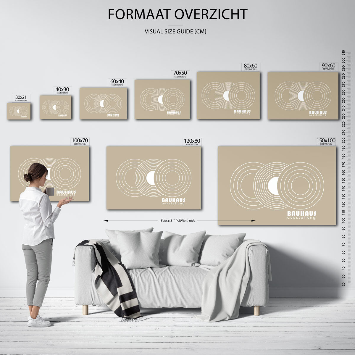 Cirkelvormen en lijnen – Bauhaus poster als geometrische wanddecoratie