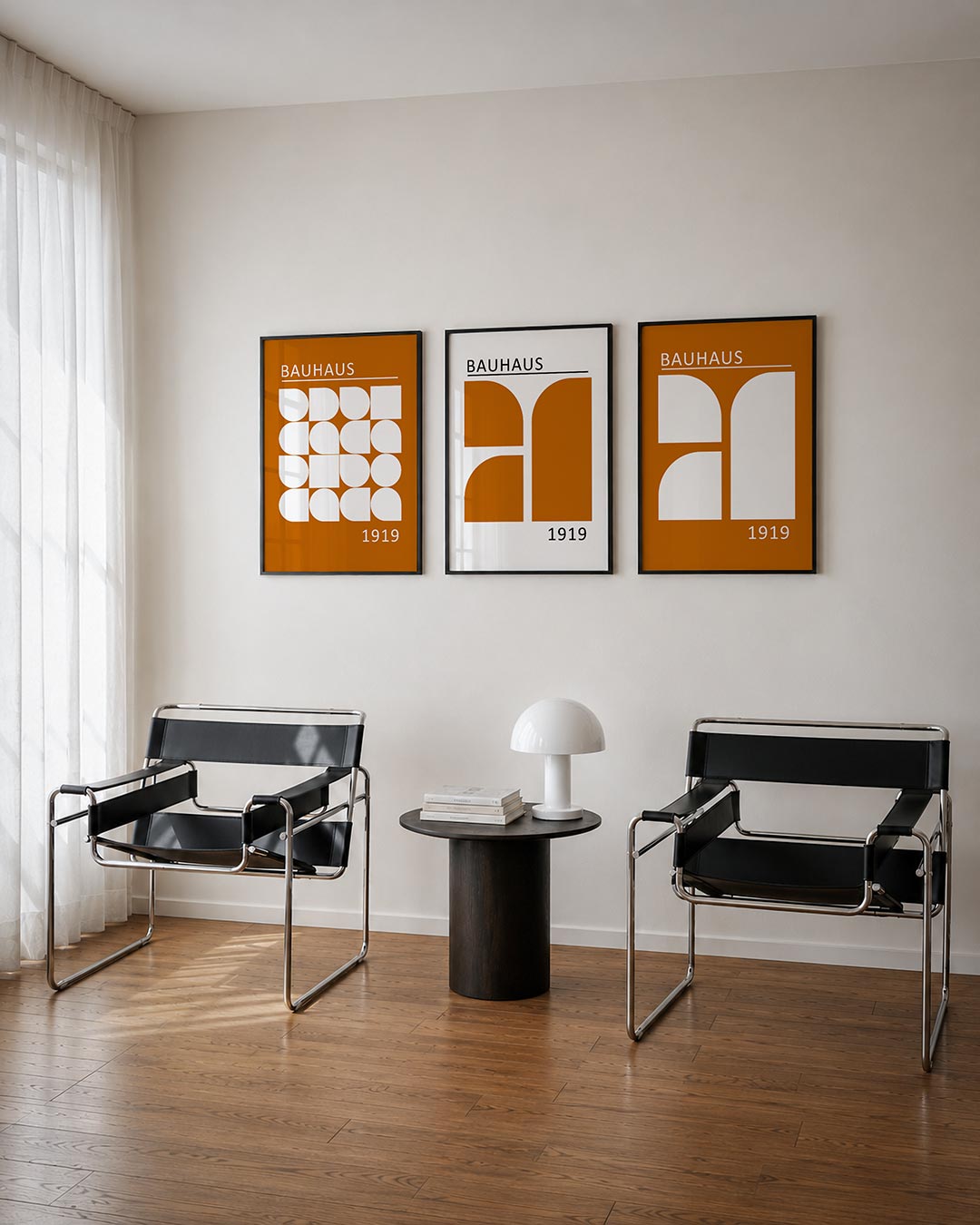 Vormen en vlakken driedelige posterset – deze posterset in drie delen toont een speelse combinatie van witte geometrische
