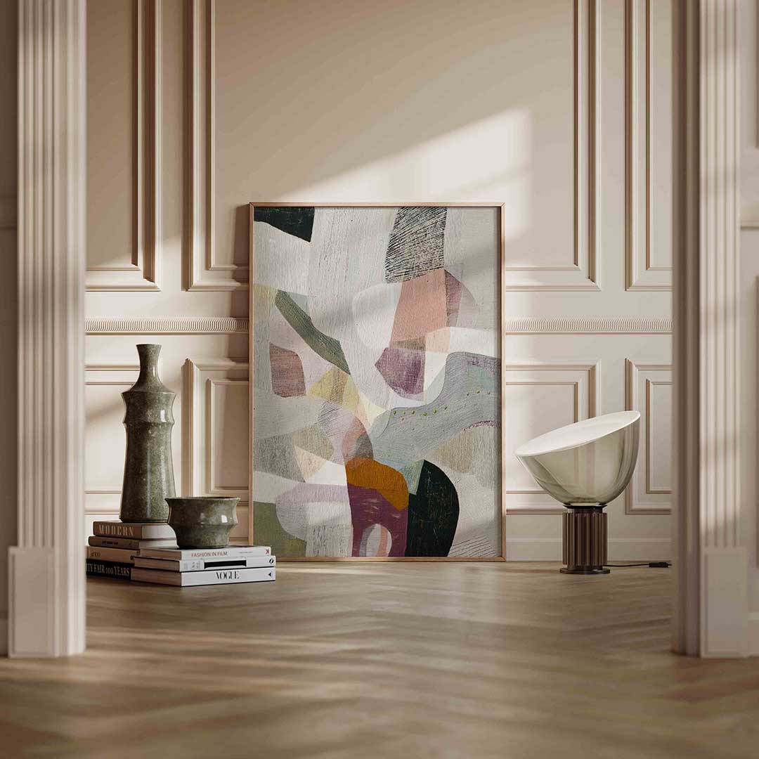 Abstracte vormen – staande abstracte wanddecoratie van WallArtistic