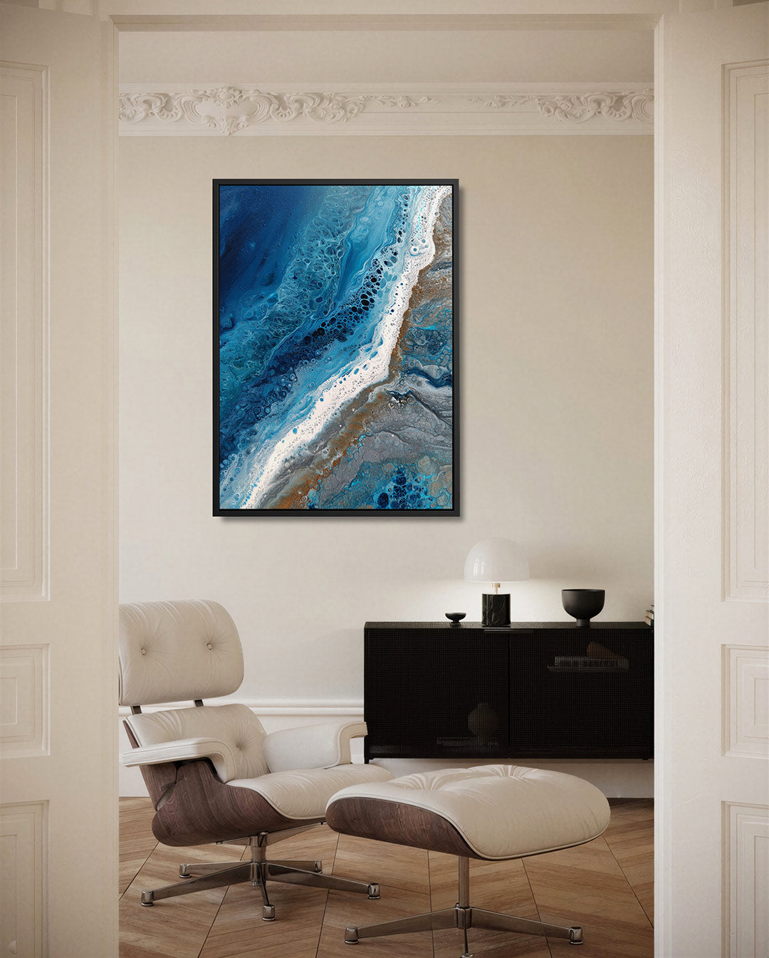 Golvende kleuren – moderne staande wandkunst