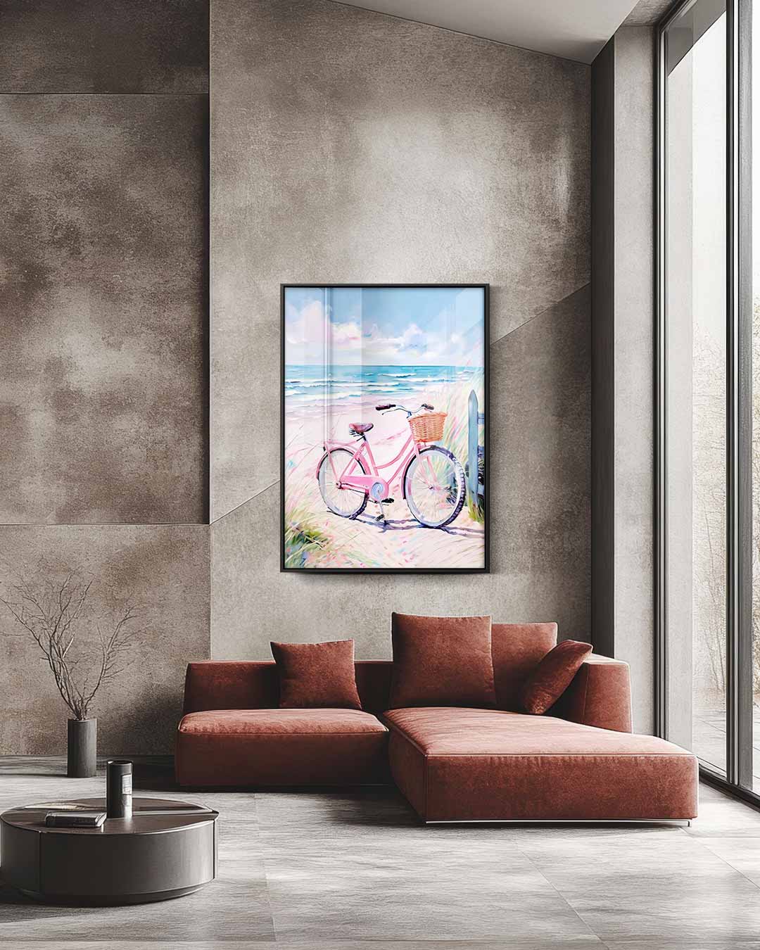 Nostalgische Strandfiets – staande wandkunst voor woonkamer of interieur
