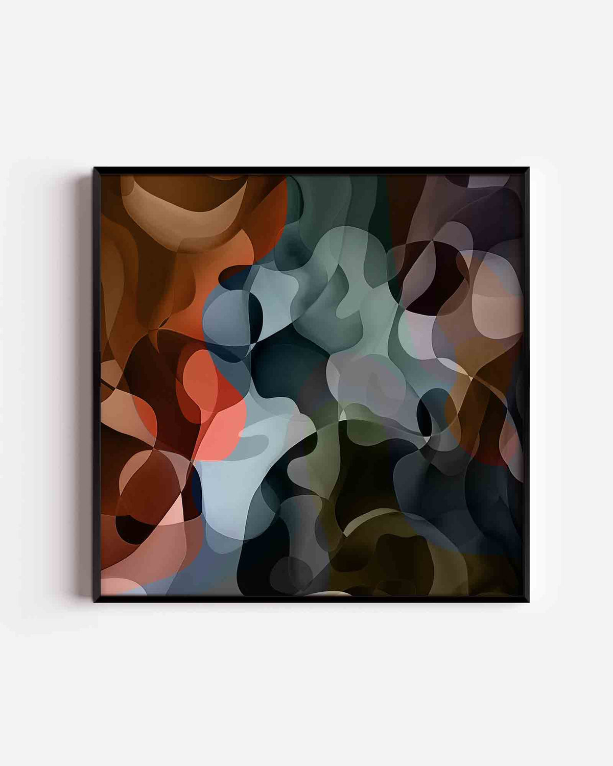 Abstracte vormen – vierkante poster met kleur en vormen als wanddecoratie