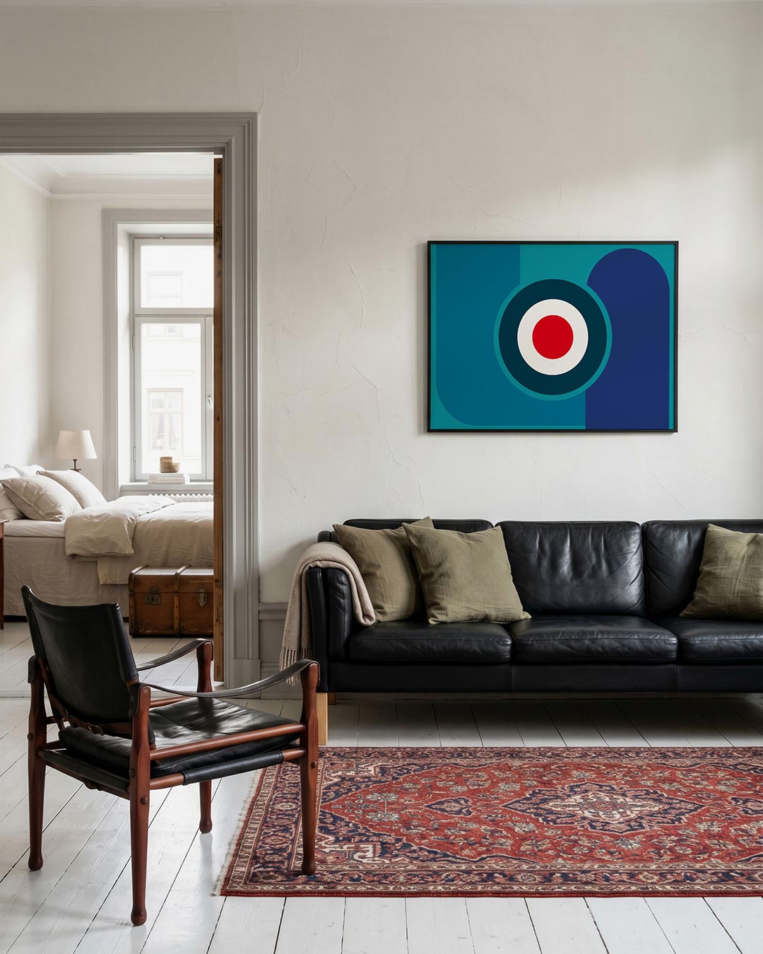 Cirkel en vlak – geometrische Bauhaus poster in liggend formaat
