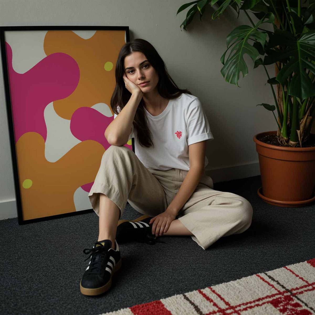 Vrolijke Bloemvlekken – staande muurposter met bloemen