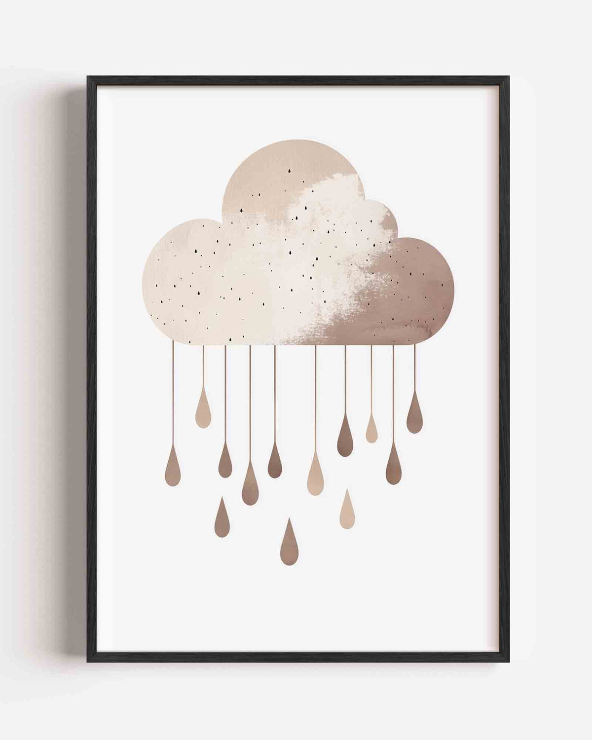 Wolk met regendruppels – kids portret poster als wanddecoratie
