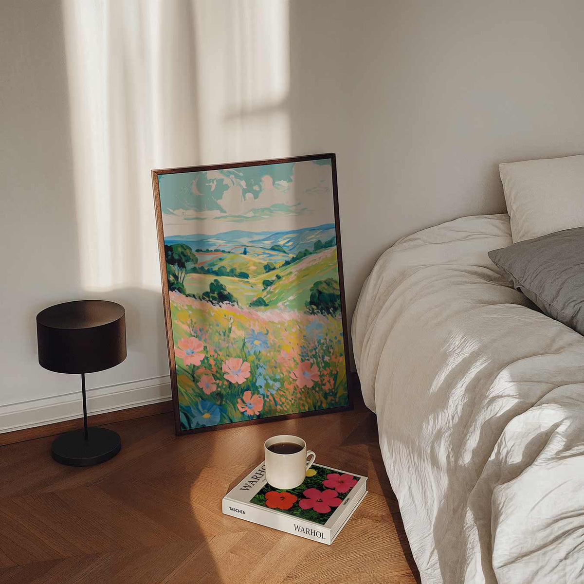 Zomerse Bloemenweide – staande bloemen wanddecoratie van WallArtistic