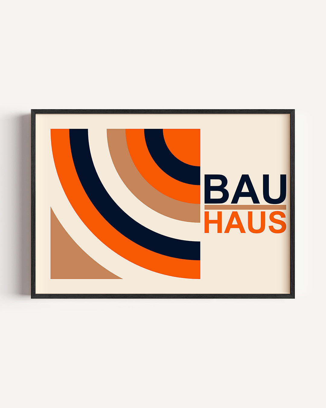 Kleurvlakken en lijnen – liggende Bauhaus poster als wanddecoratie