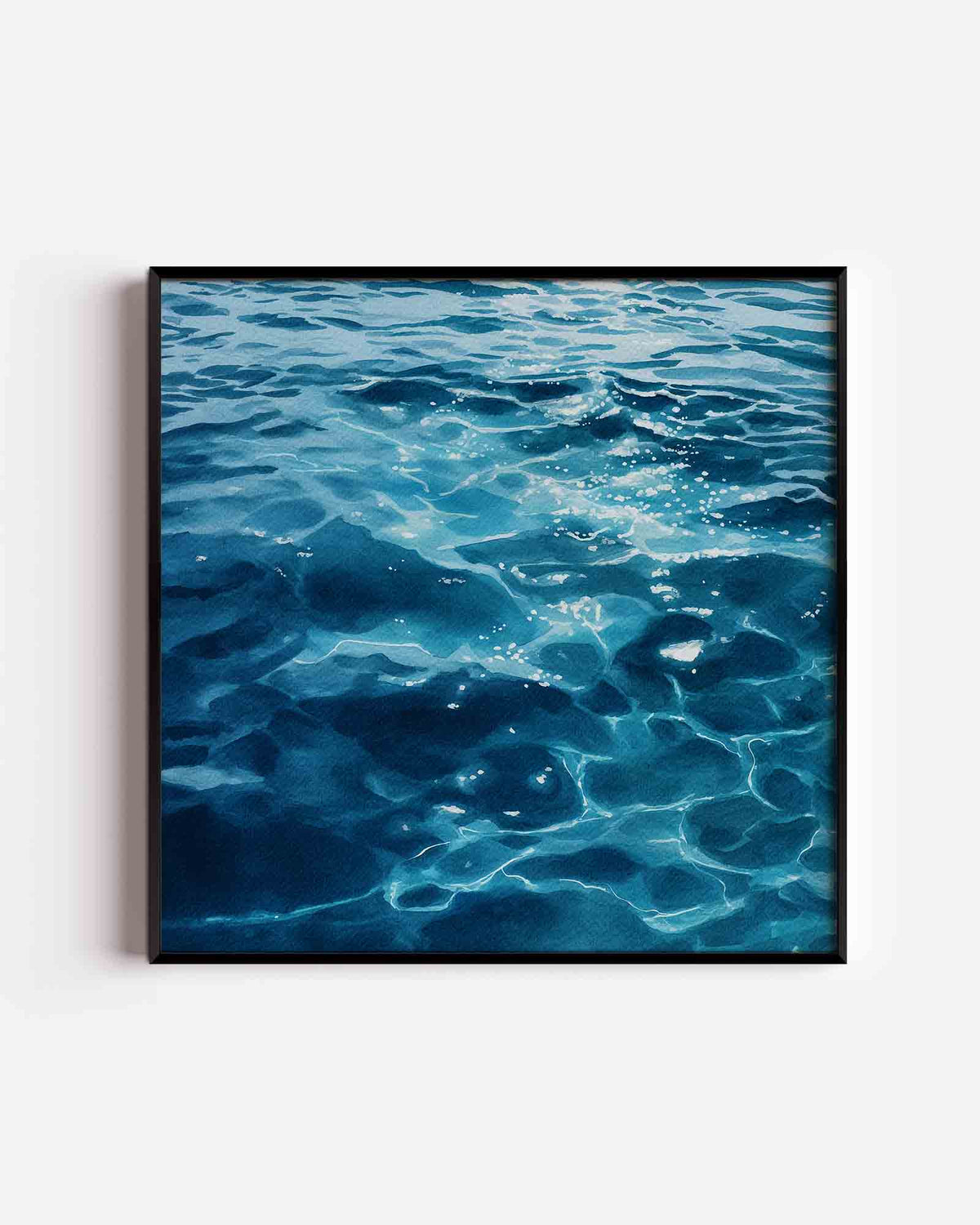 Blauwe wateroppervlak – jungle vierkante poster als wanddecoratie